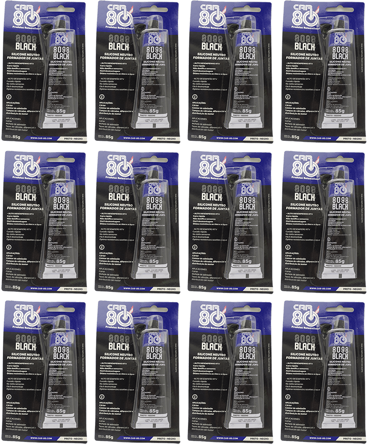 SILICONE COLA ALTA TEMPERATURA PRETO NEUTRO FORMADOR D JUNTAS VEDAÇAO D PECAS FLANGES CARTER CARCAÇA DIFERENC CX TRANSMISSAO C BICO APLICADOR RESISTE A TEMPERATURA DE -60 A 250°C  85G CAIXA C 12 UNIDADES  MARCA SNAP ON  CAR80 CAR 8098 BLACK.