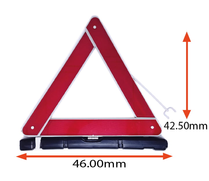 TRIANGULO DE SEGURANÇA COM BASE PESADO  LENTE COR VERMELHA USO UNIVERSAL