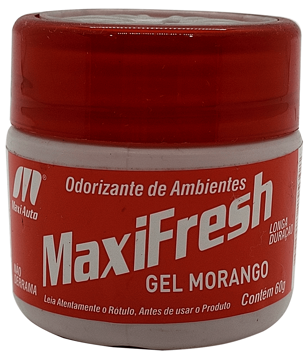 AROMATIZANTE CHEIRINHO ODORIZANTE DE AMBIENTES EM GEL MORANGO LONGA DURAÇAO NAO DERRAMA TIRA CHEIRO DE MOFO CIGARROS E PERFUMA OS AMBIENTES FECHADOS  60G QMC8013