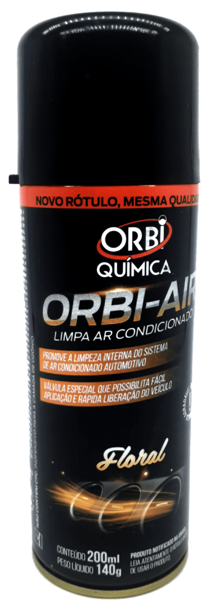 LIMPA AR CONDICIONADO SPRAY FLORAL ORBIAIR  200ML 140G PROMOVE A LIMPEZA INTERNA DO SISTEMA DE AR CONDICIONADO AUTOMOTIVO MARCA ORBI 5976 ORBI3293