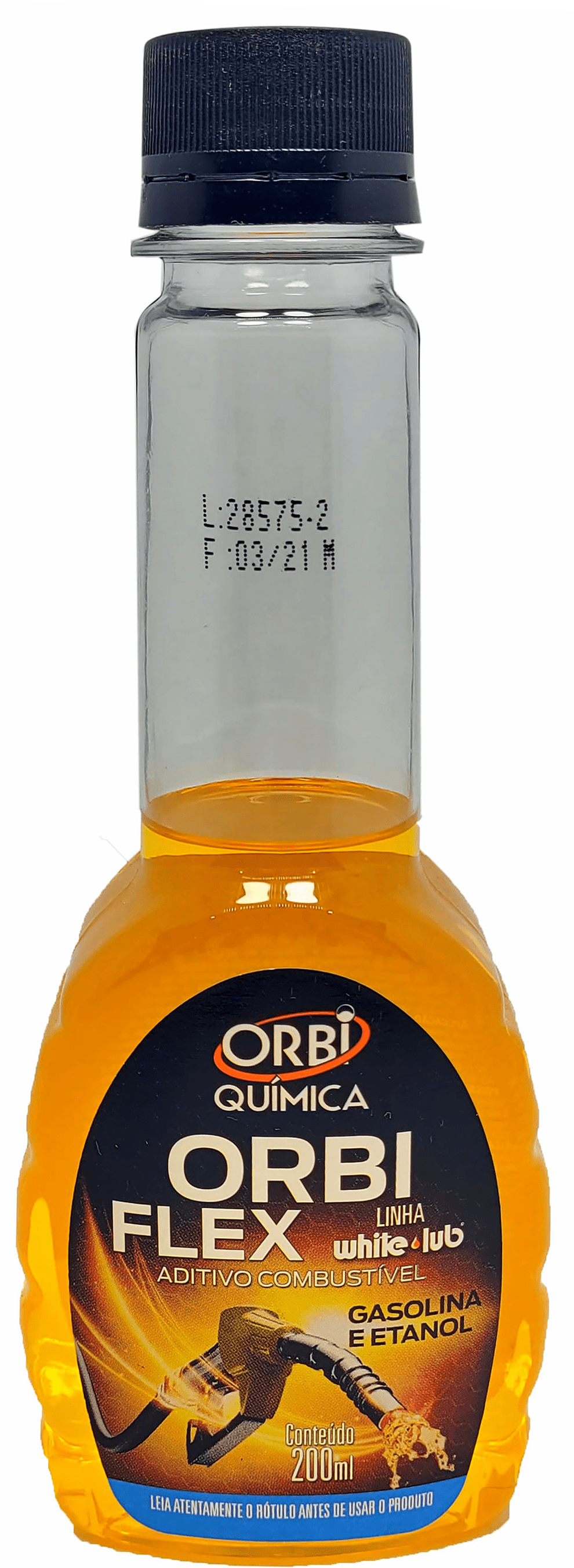 ADITIVO PARA COMBUSTIVEL FLEX MOTORES A GASOLINA E ETANOL USO  NO TANQUE EFICAZ NA LIMPEZA E LUBRICAÇAO NO SISTEMA DE ALIMENTAÇAO DE COMBUSTIVEL FACILITA PARTIDA A FRIO REDUZ O CONSUMO DE COMBUSTIVEL    200ML MARCA ORBI1797 