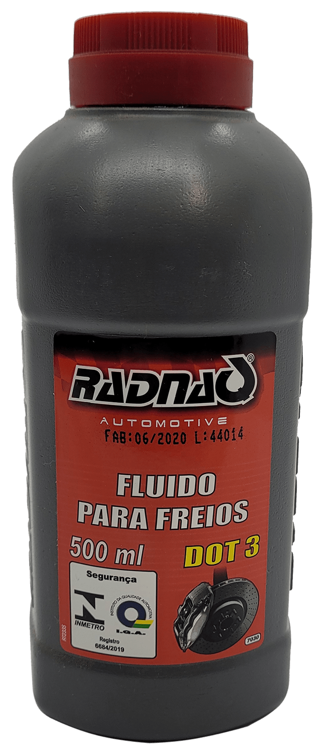 FLUIDO PARA FREIOS DESENVOLVIDO PARA SISTEMA HIDRAULICO DE FREIOS PROPORCIONA SEGURANÇA NOS MOVIMENTOS DE FRENAGEM ATENDE AS NORMAS NBR 9292 TIPO 3 SAE J 1703 E FM/SS N° 116 COM O PONTO DE EBULIÇAO ACIMA DE 205 °C 500ML  DOT 3 