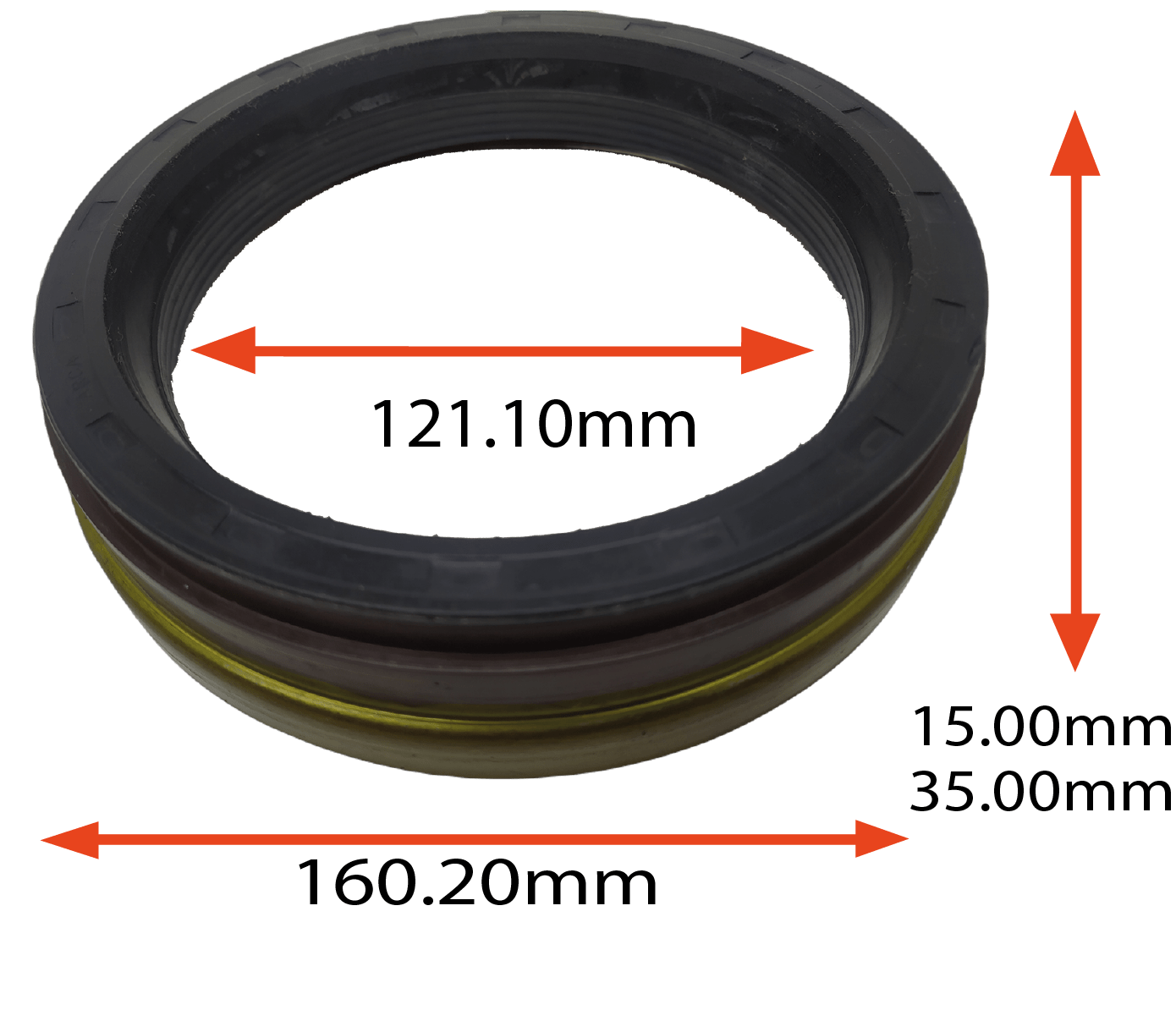 RETENTOR DO CUBO DA RODA TRASEIRA ALTA TEMPERATURA ONIBUS URBANO AGRALE FIAT FNM 80 90 120 FORD 814 F1000 F4000 F12000 MB O500M VW ACIMA 16 TONELADA 121.10X160.20X15.00/35.00 TIPO BAYF EM VITON  REF 07340 07388 ORIG 2RH501317 MARCA ARCA 6860 AR