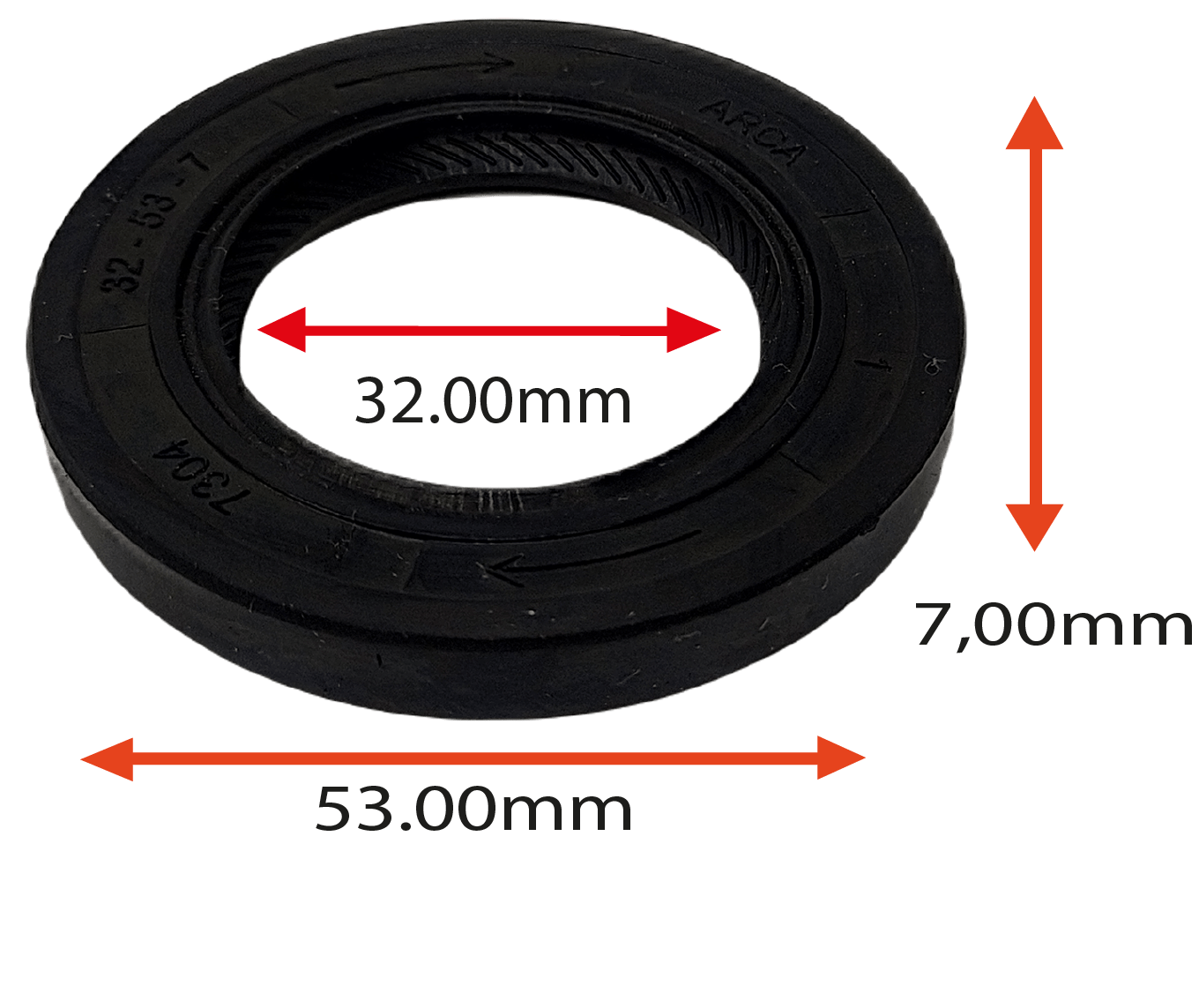 RETENTOR DO MANCAL DIANTEIRO DA TRANSMISSAO DA TOYOTA HILUX 2015/ EIXO PILOTO CAMBIO MANUAL HILUX 2012/  32.00X53.00X7.00  TIPO BRG REF NOK BH2844E BH2844G ORIG 9031132012 90311-32012 MARCA ARCA 7304 AR