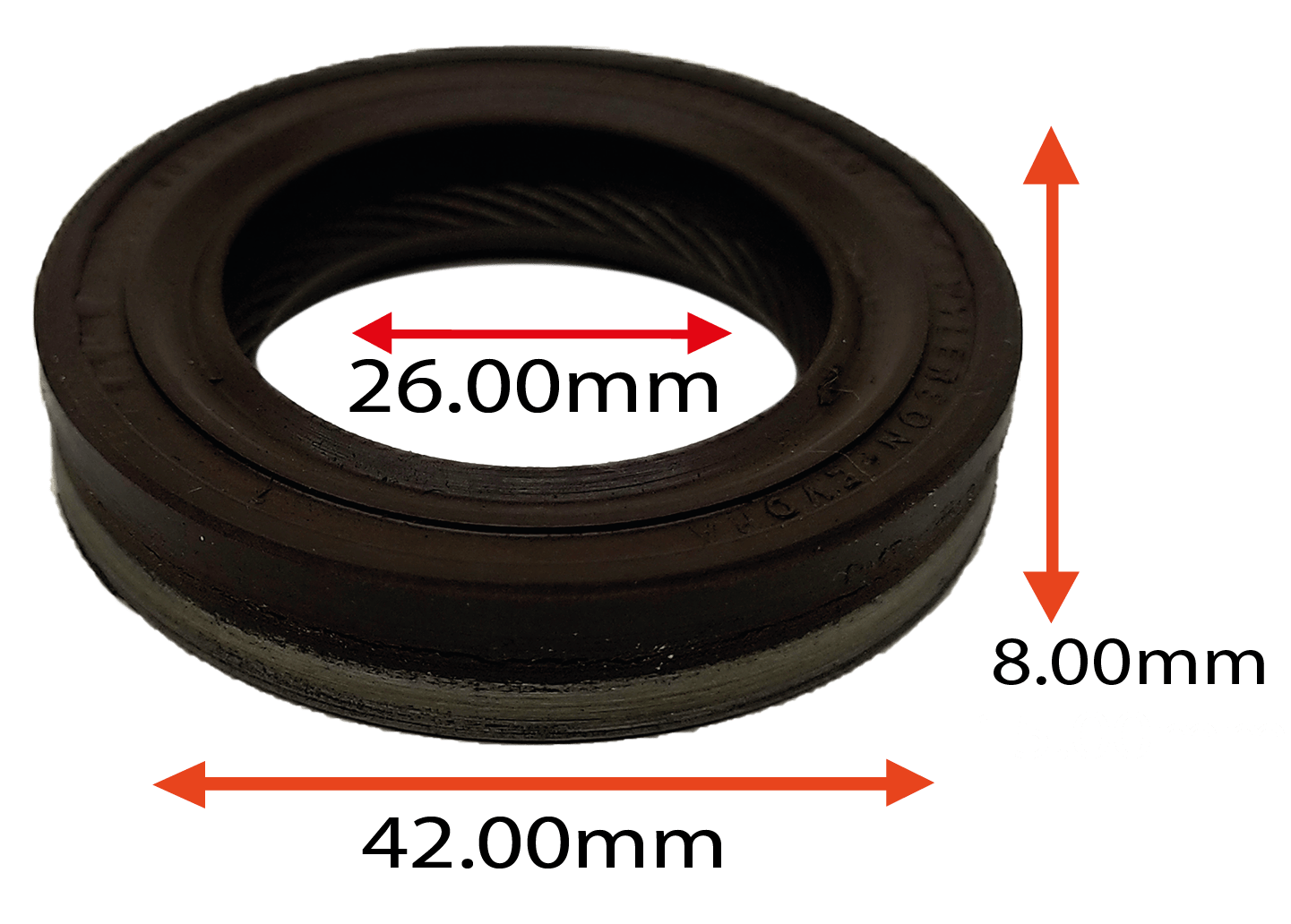 RETENTOR DO VIRABREQUIM DIANTEIRO DO MOTOR 1.0 1.4 E 1.6 DO GM CORSA CELTA PRISMA CLASSIC AGILE MONTANA MERIVA SPIN COBALT ONIX 26.00X42.00X8.00 TIPO BRAGF EM VITON REF 02525 ORIG 90233235 MARCA WYLERSON 40040 6381 WYL