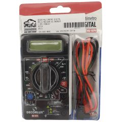 MULTIMETRO DIGITAL 10A 750V  COMPACTO E PORTATIL UTILIZADO PARA MEDIÇOES  DE TENSOES ELETRICA RESISTENCIA E CONTINUIDADE EM GERAL C INDICADOR DE BATERIA SOBRECARGA E POLARIDADE GARANTIA DE 1 ANO  REF MD1075 FER8157