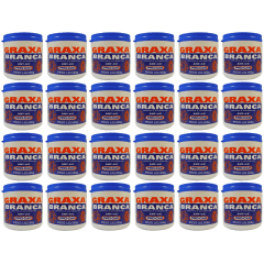 GRAXA BRANCA NAUTICA MOTO AGRICOLA AUTOMOTIVA ANT OX  P ROLAMENTOS MANCAIS CUBO DE RODAS USO GERAL MULTIUSO C OLEOS E ADITIVOS QUE PROTEGEM AS PEÇAS CONTRA ATRITOS DESGASTES OXIDAÇAO  500G CAIXA C 24 UNIDADES GRAXA4051.