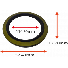 RETENTOR DA FLANGE SISTEMA EATON 72/ 5 MARCHAS CATERPILLAR FIAT ALLIS MIAC 114.30X152.40X12.70 TIPO B  REF 01412 60111 ORIG 1197400 75213501 7B0368 MARCA WYLERSON  5574 WYL 