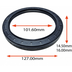 RETENTOR DA TRANSMISSAO DIANTEIRA DA CASE 821E NEW HOLLAND W170  101.60X127.00X14.50/16.00 TIPO BRAGG ORIG 87715379 MARCA ARCA 7116