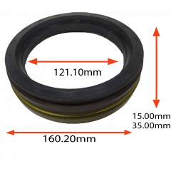 RETENTOR DO CUBO DA RODA TRASEIRA ALTA TEMPERATURA ONIBUS URBANO AGRALE FIAT FNM 80 90 120 FORD 814 F1000 F4000 F12000 MB O500M VW ACIMA 16 TONELADA 121.10X160.20X15.00/35.00 TIPO BAYF EM VITON  REF 07340 07388 ORIG 2RH501317 MARCA ARCA 6860 AR