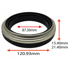 RETENTOR DO CUBO DA RODA TRASEIRA BAIXA TEMPERATURA DO AGRALE MA 10.0 MA 12 E VOLKSWAGEN DELIVERY 10-160 PLUS 87.30X120.93X15.40/21.40 TIPO BRY REF 08471 7214 ORIG 4002011082007 2P0501317A MARCA ARCA 7164 AR
