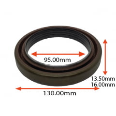 RETENTOR DO CUBO DA RODA TRASEIRA IVECO DAILY 70C16 70C17 6012 7012 7013 EUROTRAKKER 450 EUROTECH 95.00X130.00X13.50/16.00 TIPO BYF VITON REF 7470V ORIG 7185250 40102143 IVECO MARCA ARCA 5933 AR