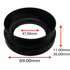 RETENTOR DO DIFERENCIAL DIANTEIRO LADO ESQUERDO DA TOYOTA HILUX 3.0 05/... 9031147022 FIAT ALLIS 73055125  47.00X69.00X11.00/26.00 TIPO BRGE MARCA ARCA 6965 AR