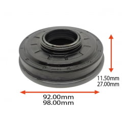 RETENTOR DO EIXO DO PINHAO DA TRAÇAO CARRARO DO MASSEY VALTRA 35.00X92.00/98.00X11.50/27.00 TIPO BY NITRILICA  ORIG 053974R1 34057800 MARCA ARCA 7056