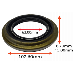 RETENTOR DO PINHAO ALBARUS DA FORD F1000 F2000 F4000 CARGO 814 815 FIAT FNM IVECO MICRO ONIBUS CITY CLASS VW 7100 7110 8140 8150  63.00X102.60X6.70/15.00 TIPO BAGGEP REF 02853 ORIG 503120223 BF6T4676AA 2RD525275 MARCA ARCA 5972 AR