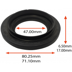 RETENTOR DO PINHAO DO DIFERENCIAL DANA 267  TOYOTA HILUX 2.8 3.0 05/ FORD F250 99/ VW 8-160 9-160 10-160 ADVANTECH 5-140 5-150 8-150 DELIVERY 5-140 8-150  EOD 47.00X80.25/71.10X6.50/17.00 TIPO BAGE 9031198310 2P0525275 BF8T4676B MARCA 5877 DBH