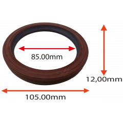 RETENTOR DO VIRABREQUIM TRASEIRO DO FORD CORCEL II BELINA DEL REY PAMPA ESCORT   PEUGEOT 106 1.0 8V VW PASSAT GOL PARATI   1.5 1.6 1.8 2.0 85.00X105.00X12.00 TIPO BRGF SILICONE REF 02283 SB 57659 AR 1326V CT ORIG 056103051D MARCA TEN UP 02283 TE